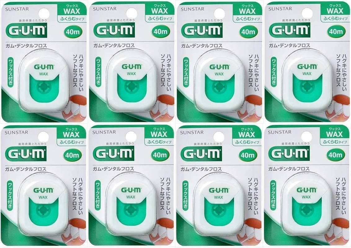 (خرید عمده) نخ دندان GUM / (موم دار) 40 متری x 8