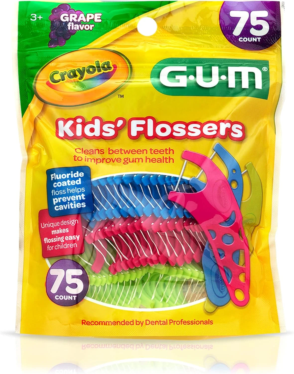 نخ دندان کمانی کودکان GUM Crayola با فلوراید - طراحی شده برای دستان کوچک - طعم انگور - استفاده آسان برای کودکان 3 سال به بالا، 75 عدد (6 بسته) نخ دندان کمانی کودکان GUM Crayola با فلوراید - طراحی شده برای دستان کوچک - طعم انگور - استفاده آسان برای کودکان 3 سال به بالا، 75 عدد (6 بسته)