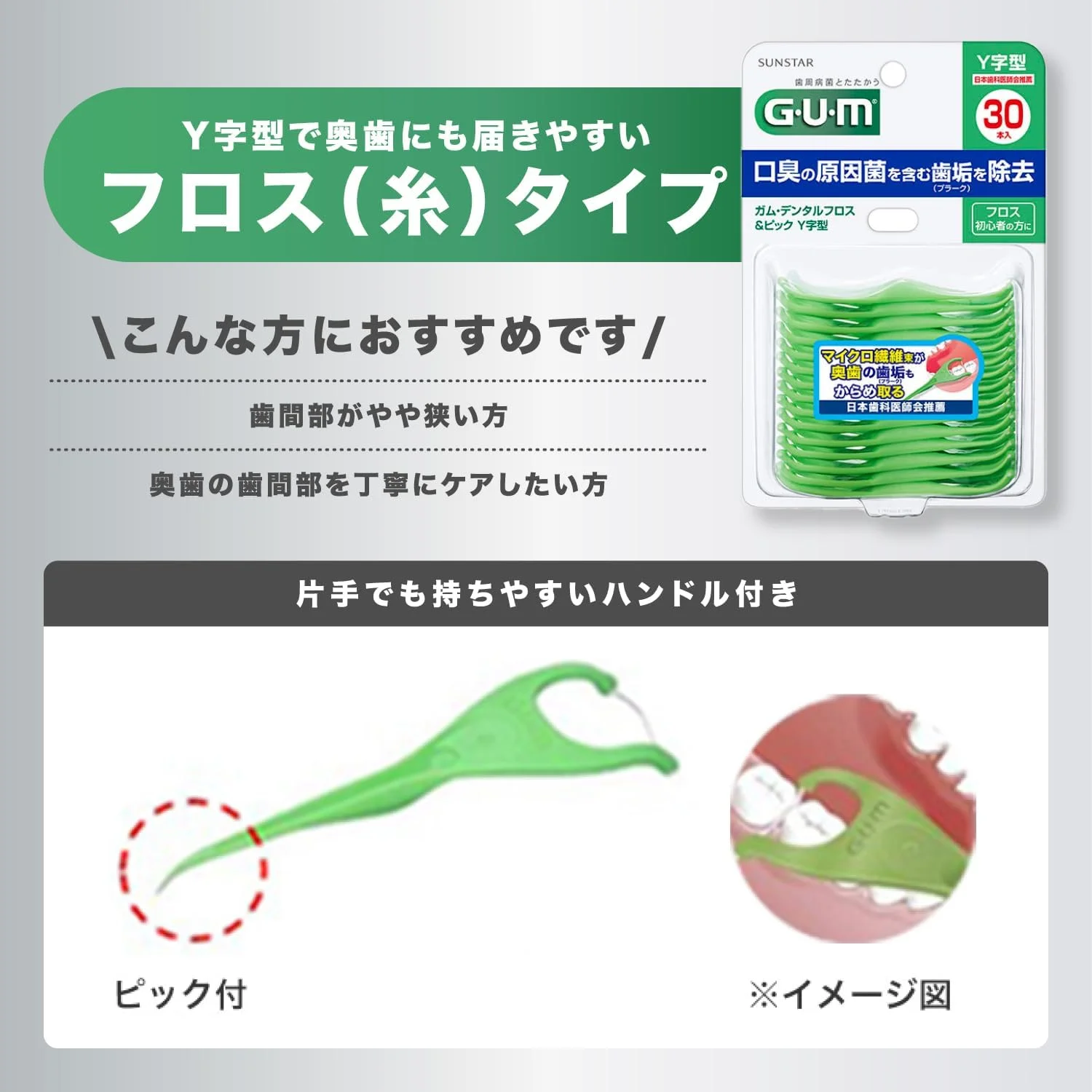 نخ دندان و خلال دندان GUM مدل Y شکل 30 عددی نخ دندان و خلال دندان GUM مدل Y شکل 30 عددی