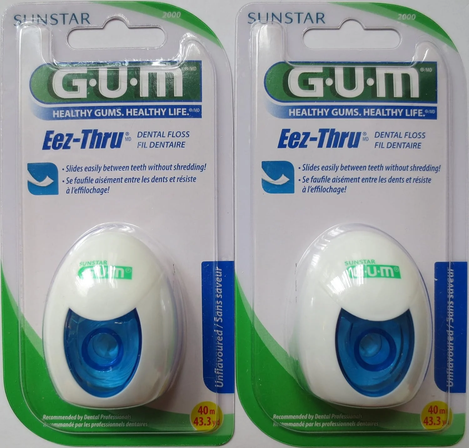نخ دندان GUM EEZ-Thru 2000، 43.3 یارد (بسته 2 عددی)