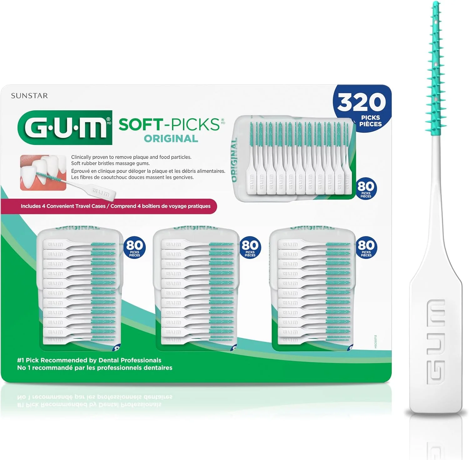 GUM - 6324A سافت پیکس اورجینال، خلال دندان، 320 عدد