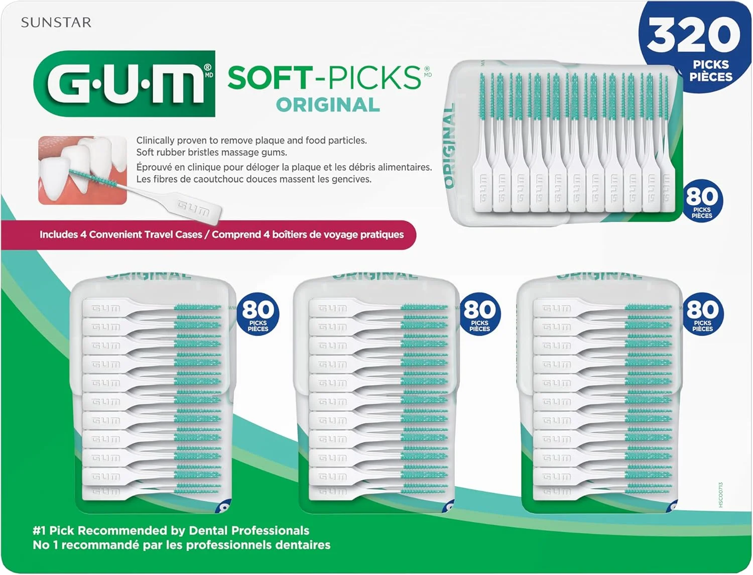GUM - 6324A سافت پیکس اورجینال، خلال دندان، 320 عدد GUM - 6324A سافت پیکس اورجینال، خلال دندان، 320 عدد