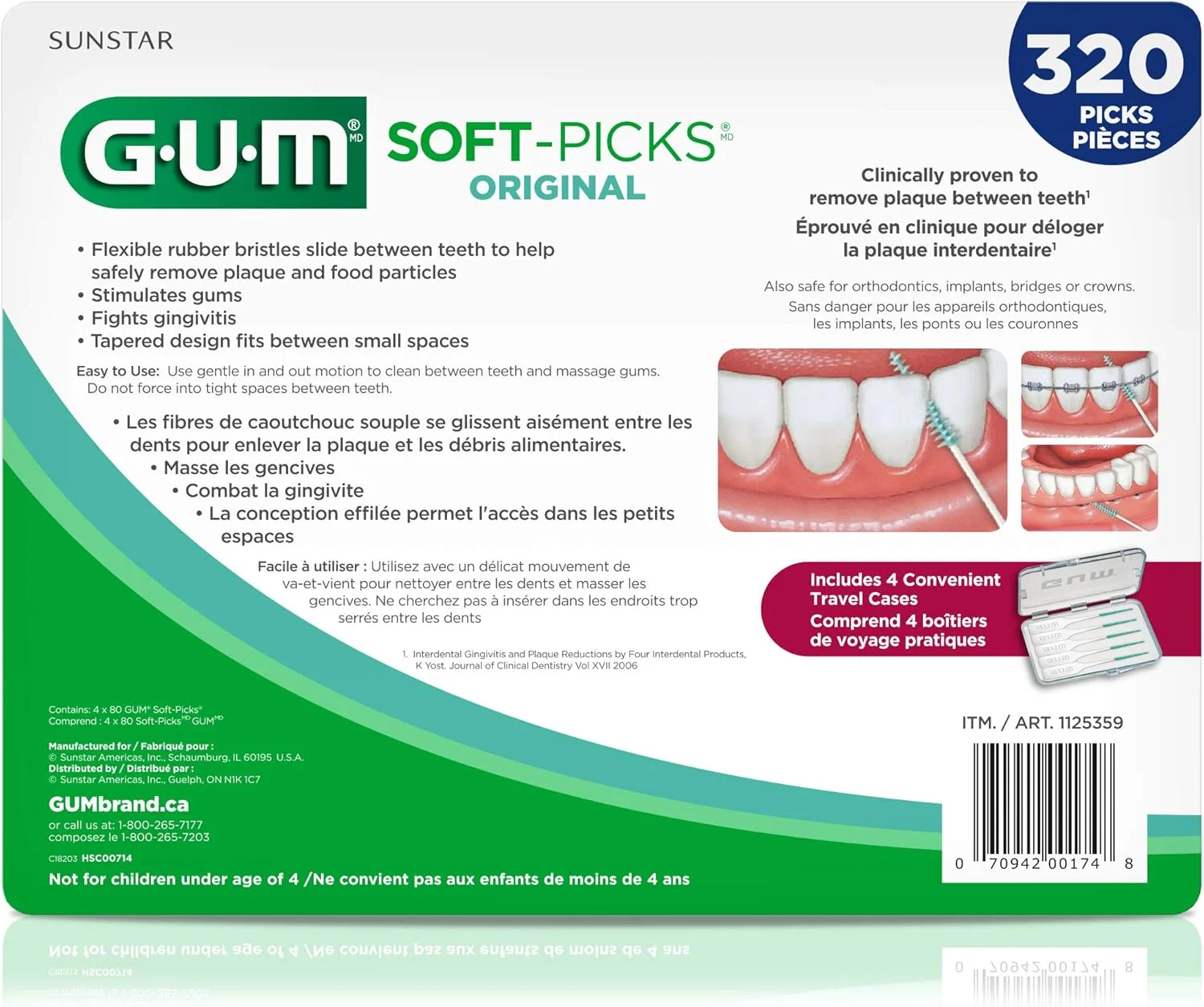 GUM - 6324A سافت پیکس اورجینال، خلال دندان، 320 عدد GUM - 6324A سافت پیکس اورجینال، خلال دندان، 320 عدد