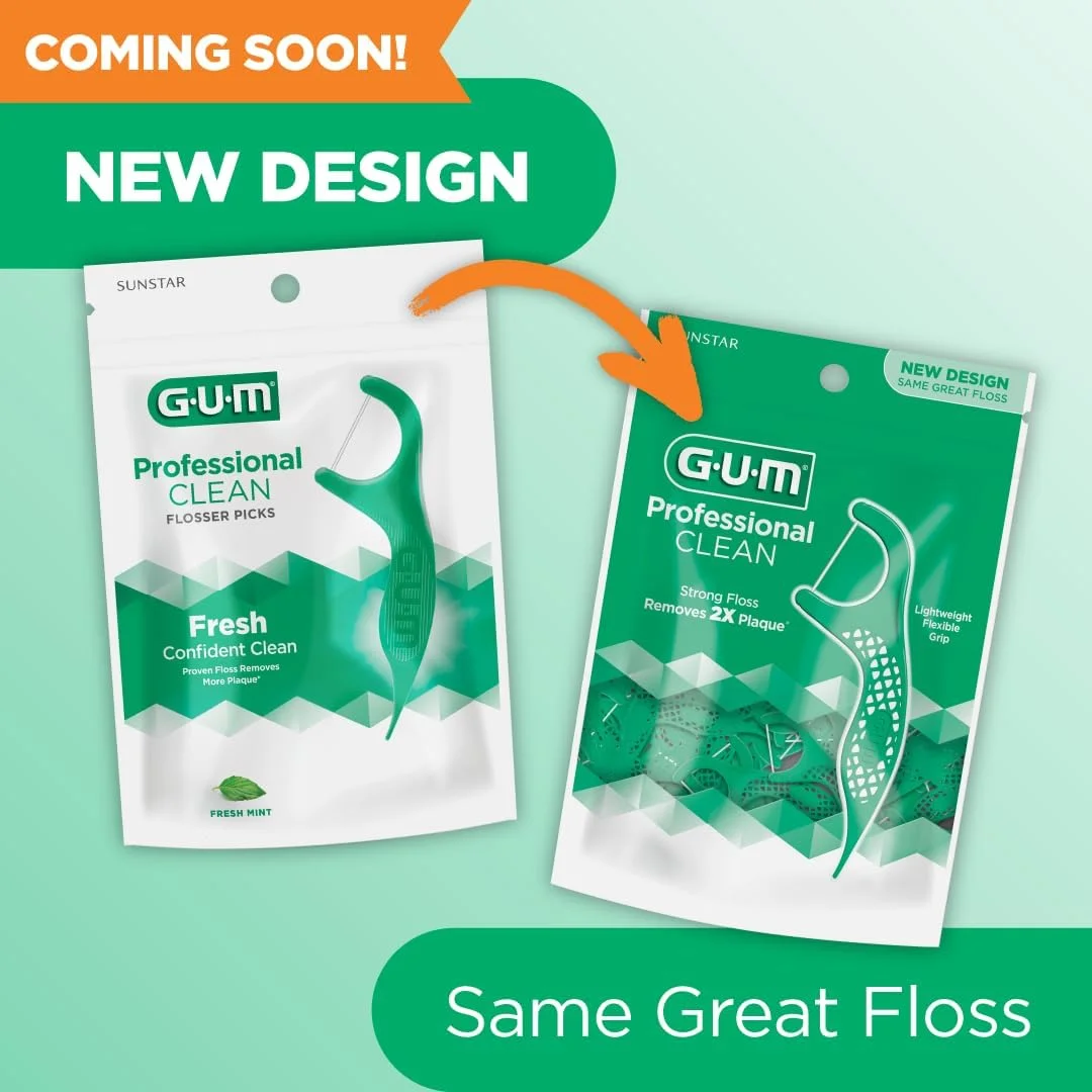 نخ دندان کمانی حرفه ای GUM - نخ دندان بسیار قوی و مقاوم در برابر ریش ریش شدن، دسته با طراحی ارگونومیک - نخ دندان برای بزرگسالان - طعم نعناع تازه، 90 عدد (بسته 6 عددی) نخ دندان کمانی حرفه ای GUM - نخ دندان بسیار قوی و مقاوم در برابر ریش ریش شدن، دسته با طراحی ارگونومیک - نخ دندان برای بزرگسالان - طعم نعناع تازه، 90 عدد (بسته 6 عددی)