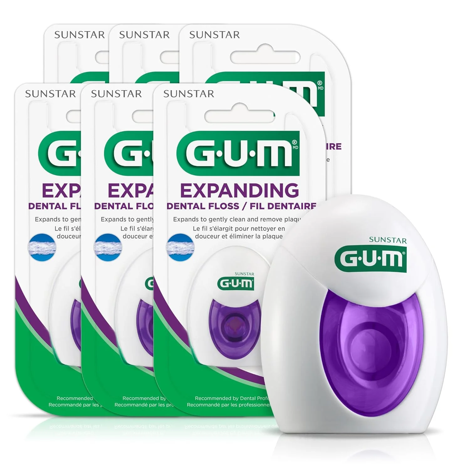 نخ دندان منبسط شونده GUM، 43.3 یارد (بسته 6 عددی)