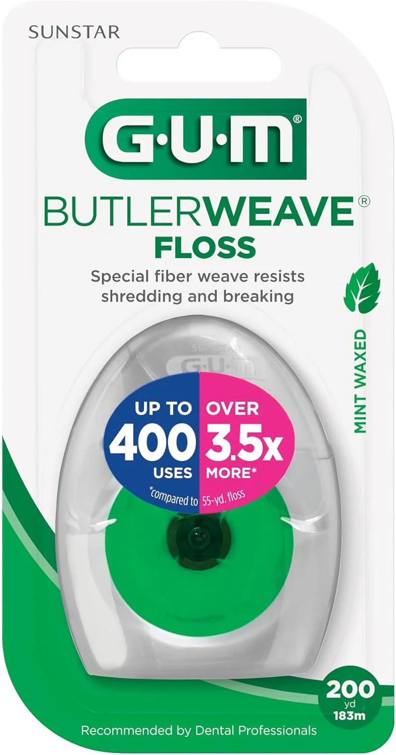 نخ دندان موم دار GUM ButlerWeave (182 متر نخ دندان) نعنایی نخ دندان موم دار GUM ButlerWeave (182 متر نخ دندان) نعنایی