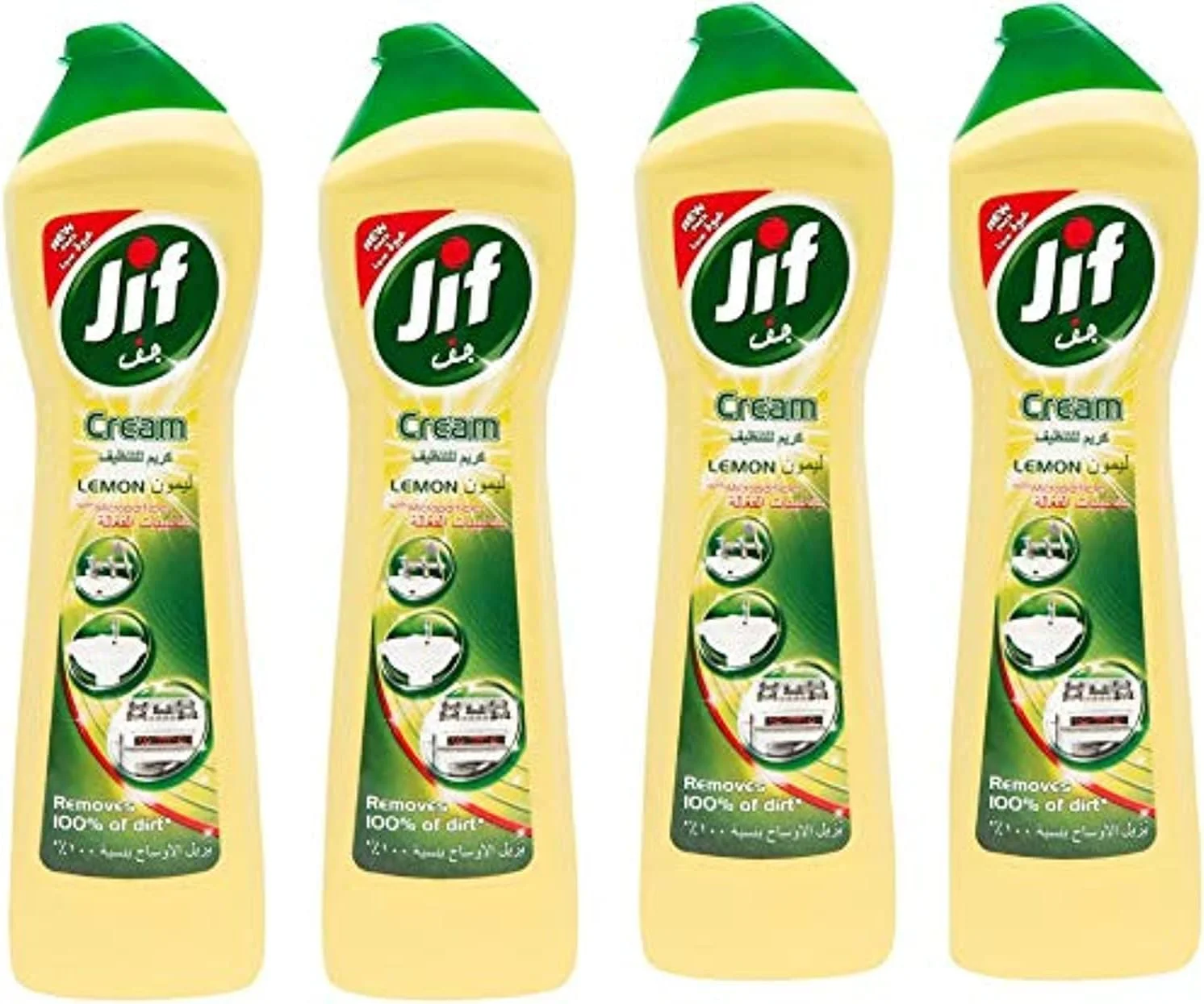 کرم تمیز کننده سطوح لیموئی Jif 202381 حجم 500 میلی لیتر بسته 4 عددی