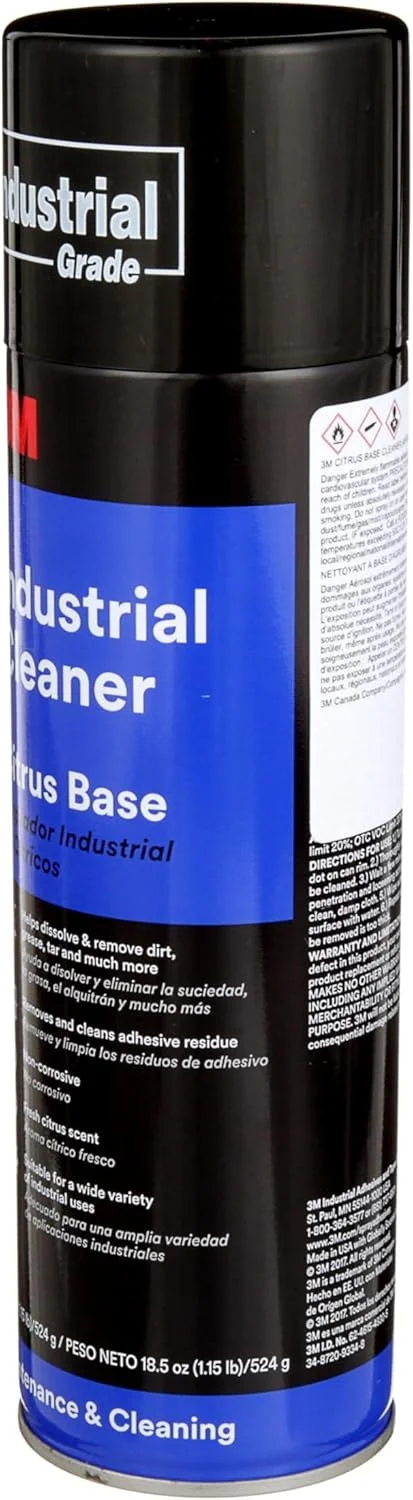 پاک کننده صنعتی پایه مرکبات 3M، وزن 524 گرم. تمیز کننده و از بین برنده چسب، ایده آل برای کمک به حل کردن و از بین بردن کثیفی، گریس، قیر و بسیاری از چسب های غیر سخت شونده
