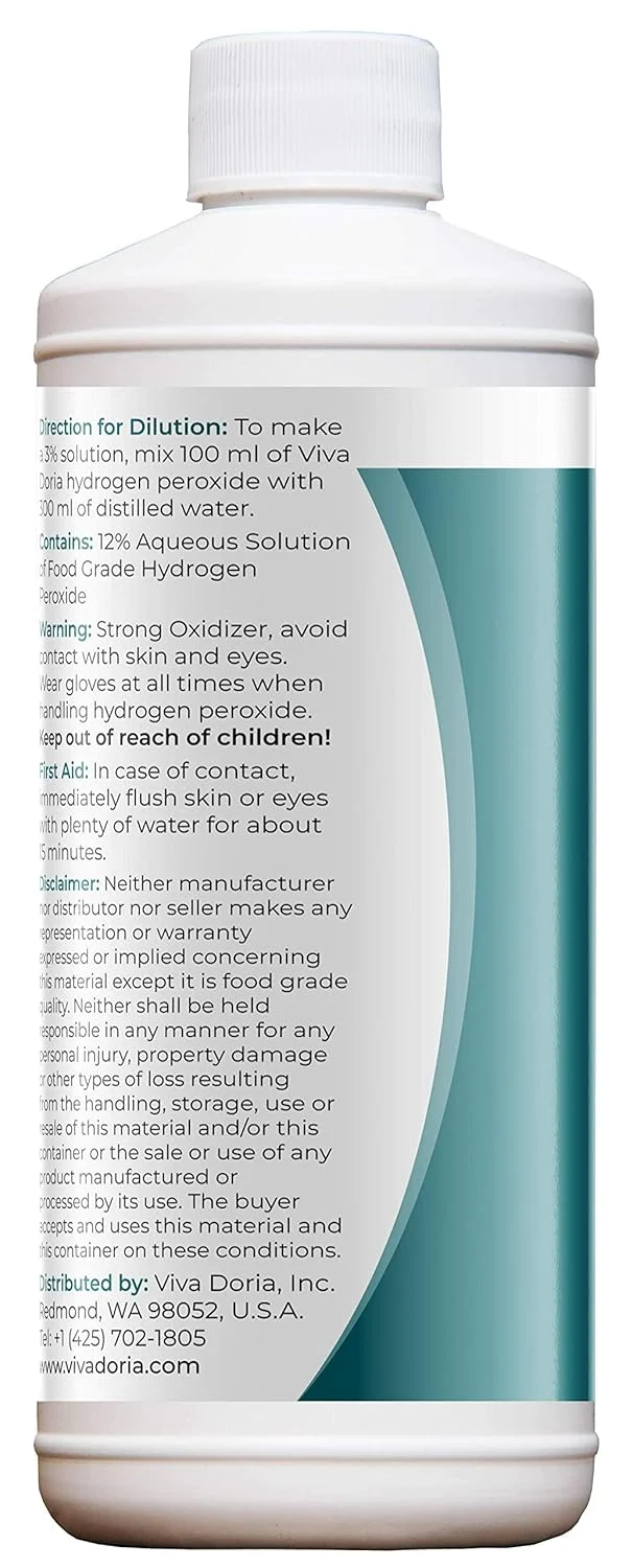 هیدروژن پراکسید ۱۲% - گرید غذایی (۴۷۰ میلی لیتر)