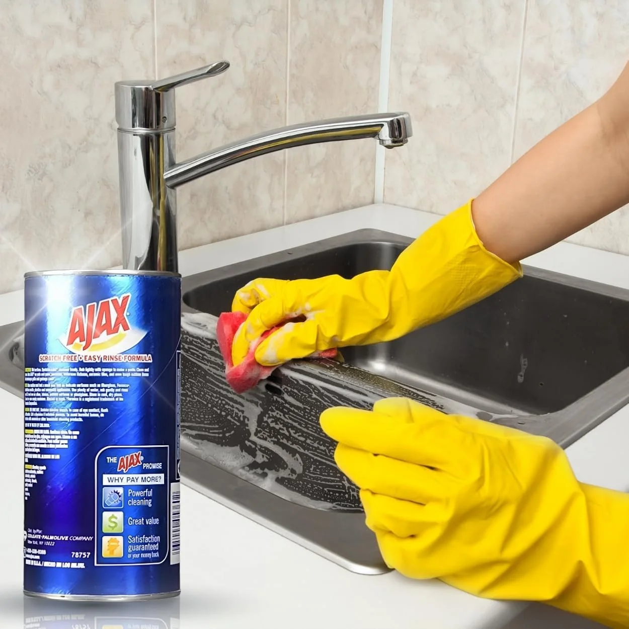 پودر پاک کننده آژاکس با سفید کننده، 396 گرم پودر پاک کننده آژاکس با سفید کننده، 396 گرم