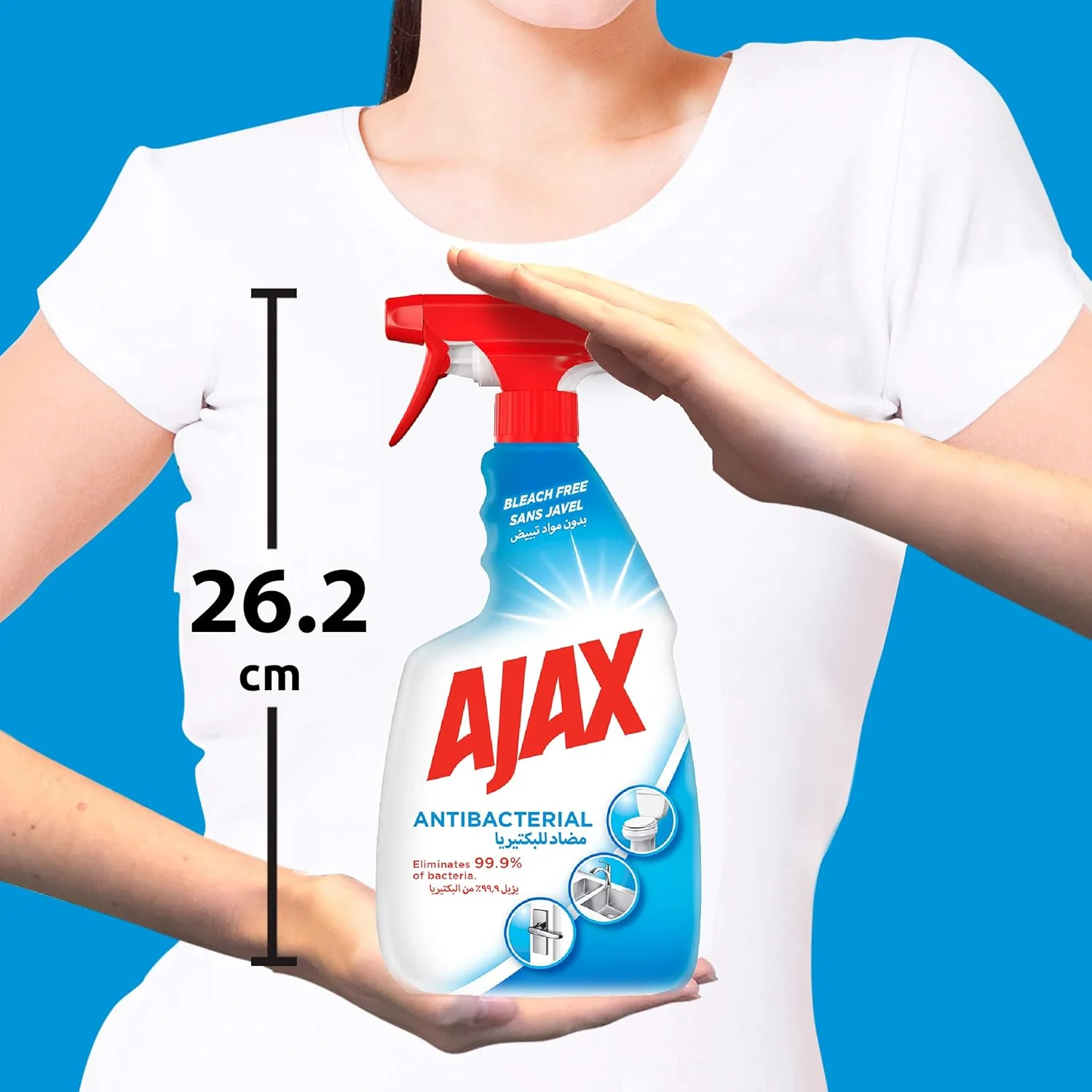 اسپری پاک کننده چند منظوره آنتی باکتریال آژاکس، ضدعفونی کننده، از بین برنده 99.9% میکروب ها، بدون سفید کننده، 500 میلی لیتر اسپری پاک کننده چند منظوره آنتی باکتریال آژاکس، ضدعفونی کننده، از بین برنده 99.9% میکروب ها، بدون سفید کننده، 500 میلی لیتر