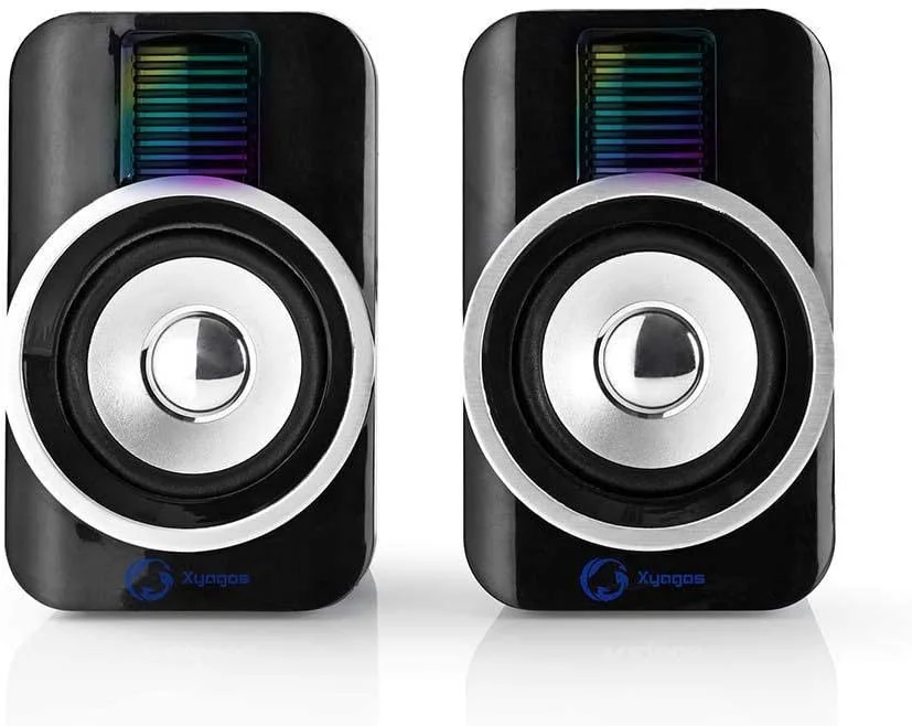 اسپیکرهای گیمینگ 2.0 ندیس با توان 30 وات برای کامپیوتر و لپ‌تاپ با نورپردازی RGB، USB و 3.5 میلی‌متری، مشکی