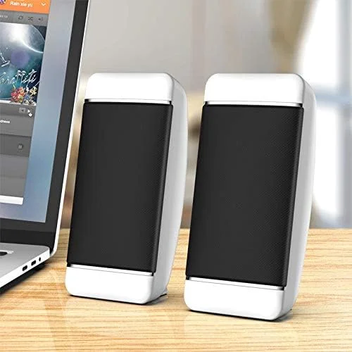 بلندگوی چندرسانه‌ای سیمی USB 5W مدل Miniskirt برای کامپیوتر، لپ‌تاپ و تلفن (رنگ: سفید)