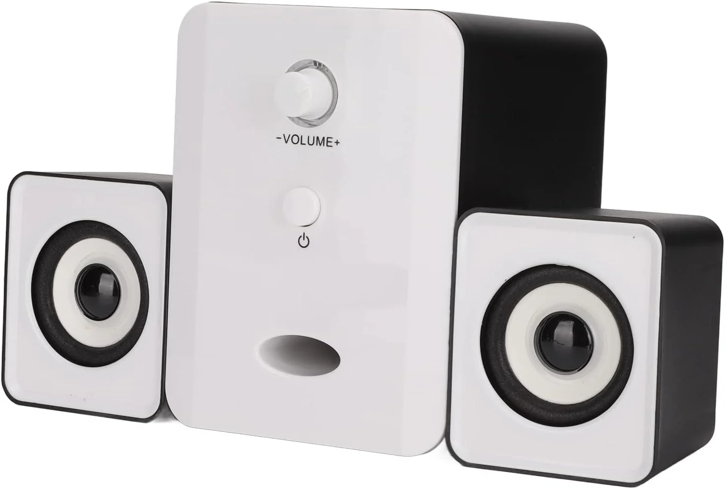 اسپیکر کامپیوتر XUMIUZIY، اسپیکرهای سیمی USB با توان DC 5V و ساب ووفر، سیم برق USB و ورودی AUX 3.5 میلی متری، اسپیکرهای رومیزی (#2)