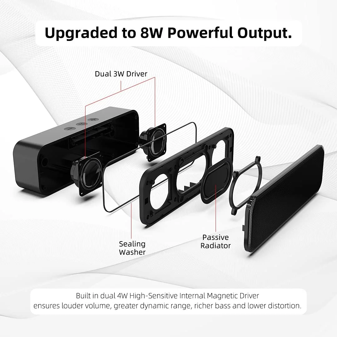 اسپیکر کامپیوتر USB LIELONGREN [جدیدترین مدل 2021]، اسپیکر PC برای لپ تاپ، کامپیوتر رومیزی، ساندبار کوچک قابل حمل با صدای بلند و باس غنی - ارتقا یافته با کنترل صدا