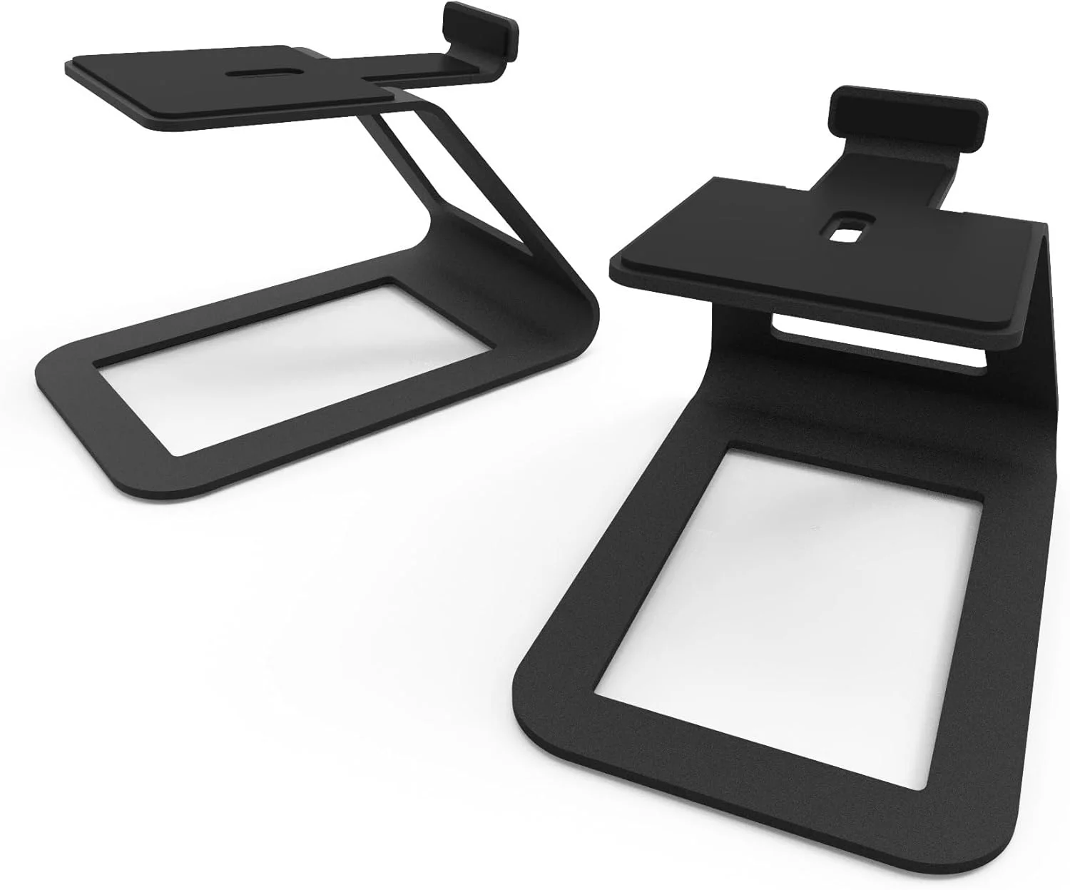 پایه رومیزی بلندگوی Kanto SE4 برای بلندگوهای قفسه کتاب متوسط و مانیتورهای استودیویی 3 تا 4 اینچی | ارتفاع 5.6 اینچ | تحمل وزن تا 4 کیلوگرم | پد سیلیکونی میرایی 2.0 میلی متری | نصب ¼ اینچ - 20 | جفت | مشکی