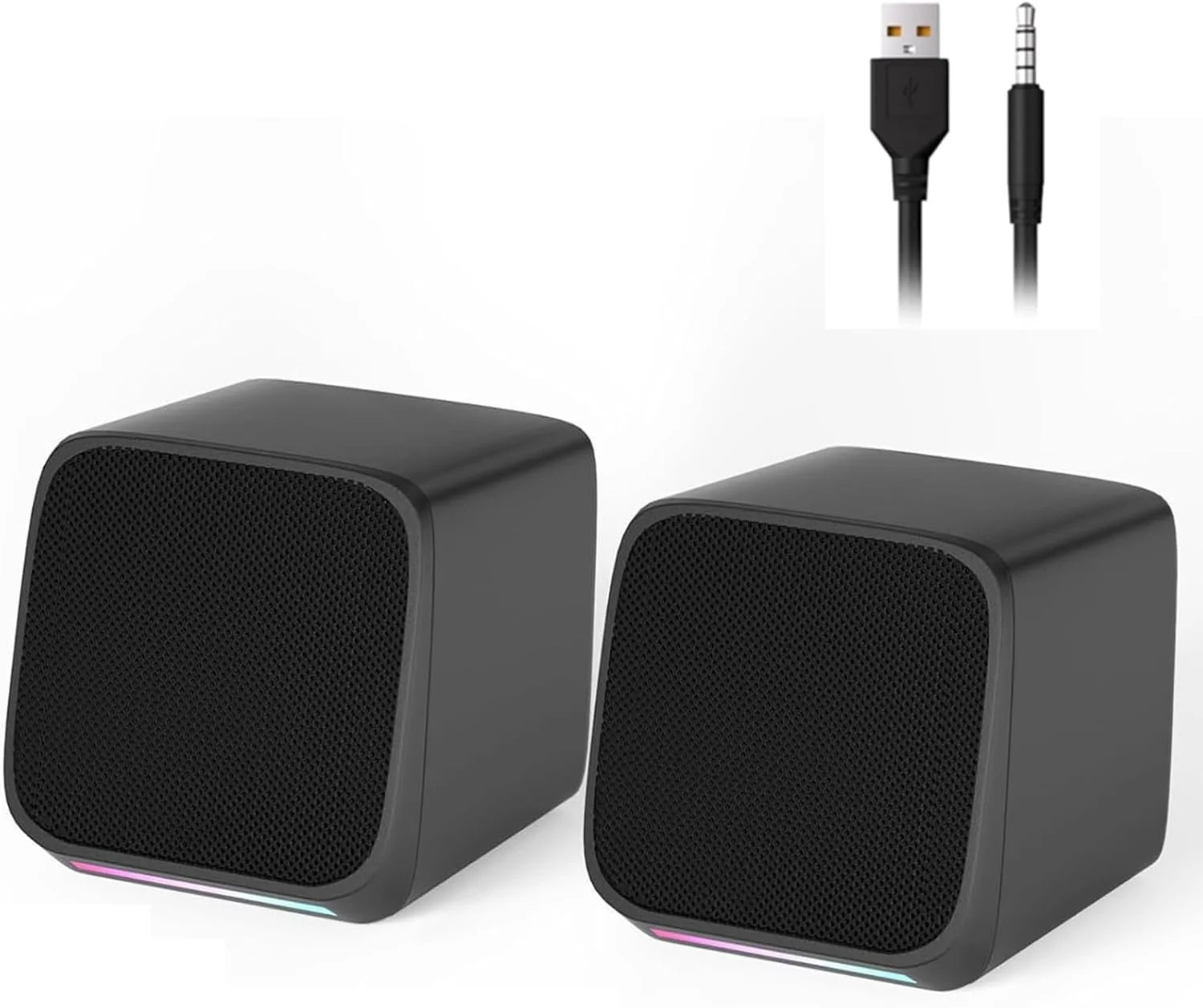 اسپیکر کامپیوتر جمع و جور INGONEON برای کامپیوتر رومیزی با جک 3.5 میلی متری برای کامپیوتر، لپ تاپ و تبلت