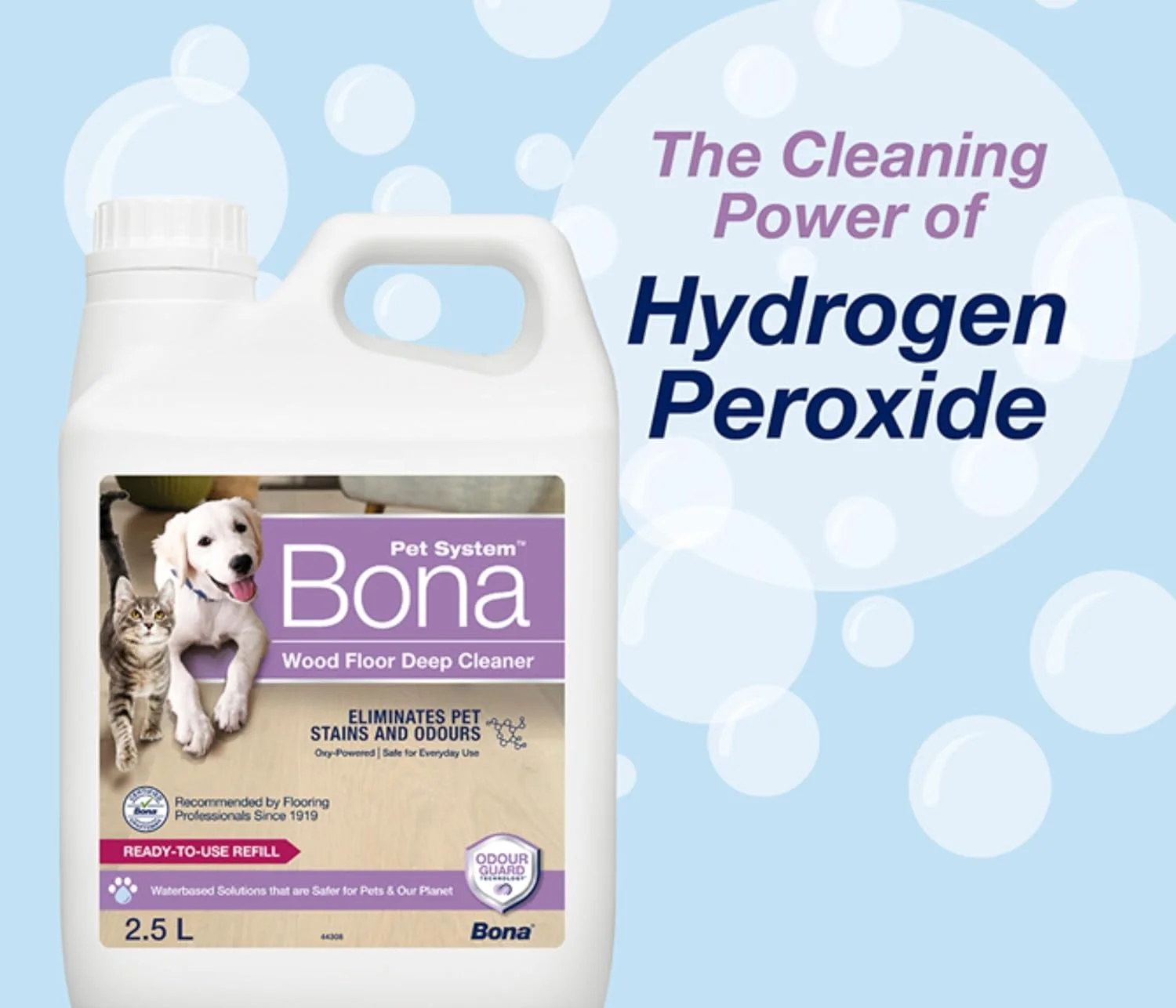 مایع تمیز کننده عمقی کف چوبی حیوانات خانگی بونا (2.5 لیتر) (88 اونس) (طراحی شده ویژه برای تمیز کردن جای پنجه حیوانات خانگی، لکه های ادرار، کثیفی، بو از سطوح چوبی) مایع تمیز کننده عمقی کف چوبی حیوانات خانگی بونا (2.5 لیتر) (88 اونس) (طراحی شده ویژه برای تمیز کردن جای پنجه حیوانات خانگی، لکه های ادرار، کثیفی، بو از سطوح چوبی)