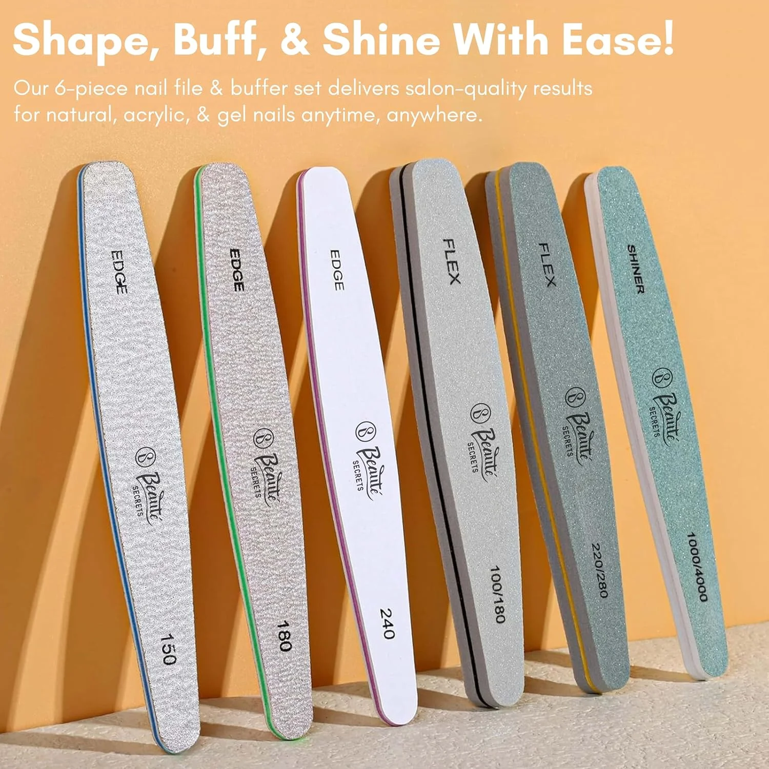 مجموعه 6 عددی سوهان ناخن کرهای بیوتی سکرتز برای مانیکور، سوهان بافر ناخن، بلوک زبر، پولیش ناخن قابل شستشو، شکل دهنده ناخن دو طرفه، سمباده برای ناخنهای اکریلیک و طبیعی مجموعه 6 عددی سوهان ناخن کرهای بیوتی سکرتز برای مانیکور، سوهان بافر ناخن، بلوک زبر، پولیش ناخن قابل شستشو، شکل دهنده ناخن دو طرفه، سمباده برای ناخنهای اکریلیک و طبیعی