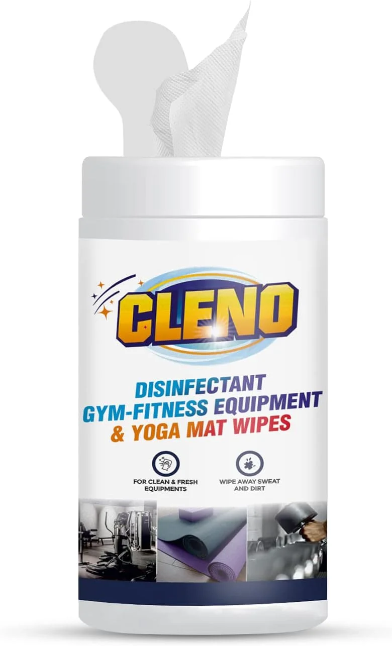 دستمال مرطوب ضدعفونی کننده تجهیزات ورزشی و مت یوگا کلنو | پاک کننده عرق و آلودگی - 50 عدد (آماده مصرف) دستمال مرطوب ضدعفونی کننده تجهیزات ورزشی و مت یوگا کلنو | پاک کننده عرق و آلودگی - 50 عدد (آماده مصرف)