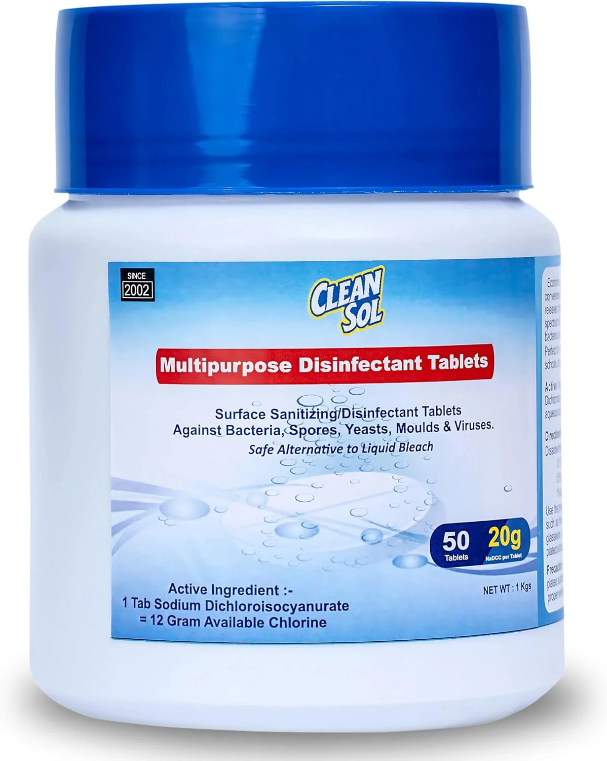 قرص ضدعفونی کننده سطوح کلرینه Cleansol – بسته 50 عددی (1 کیلوگرم) | ضدعفونی کننده قوی سطوح سخت برای کف، کاشی و آشپزخانه قرص ضدعفونی کننده سطوح کلرینه Cleansol – بسته 50 عددی (1 کیلوگرم) | ضدعفونی کننده قوی سطوح سخت برای کف، کاشی و آشپزخانه