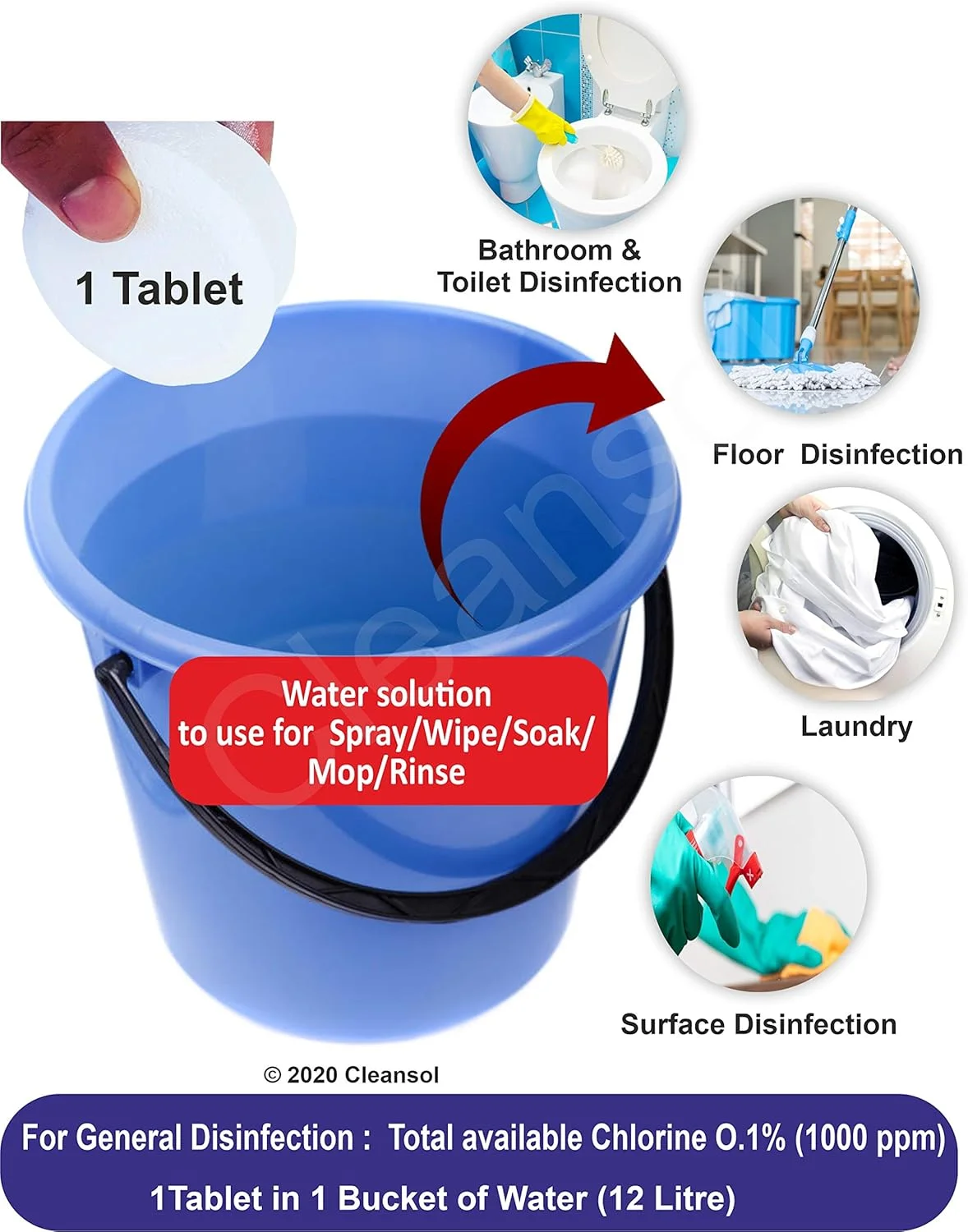 قرص ضدعفونی کننده سطوح کلرینه Cleansol – بسته 50 عددی (1 کیلوگرم) | ضدعفونی کننده قوی سطوح سخت برای کف، کاشی و آشپزخانه قرص ضدعفونی کننده سطوح کلرینه Cleansol – بسته 50 عددی (1 کیلوگرم) | ضدعفونی کننده قوی سطوح سخت برای کف، کاشی و آشپزخانه