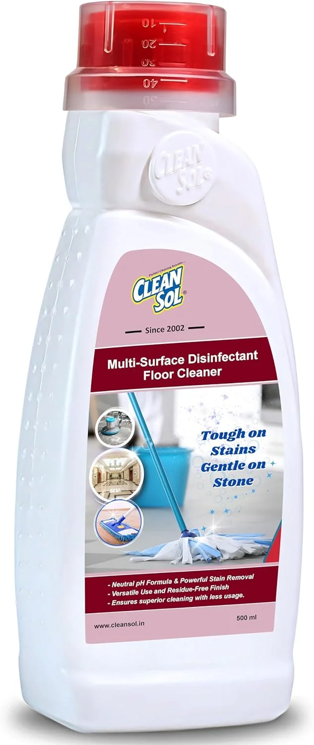 مایع تمیز کننده چند منظوره سطوح Cleansol | pH خنثی، زیست تخریب پذیر و سازگار با محیط زیست | ایده آل برای مرمر، گرانیت و سنگ طبیعی | از بین برنده لکه های سخت، جرم و کثیفی - 500 میلی لیتر