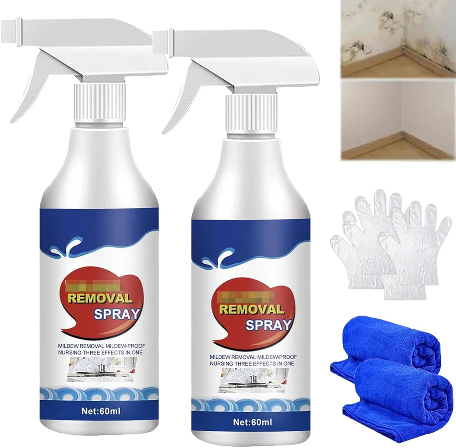 فوم پاک کننده کیورویوس، 60 میلی لیتر، فوم رسوب زدای حمام، پاک کننده لکه های سرسخت، اسپری فوم پاک کننده چند منظوره، اسپری تمیز کننده بدون نیاز به آبکشی برای حمام (2 عدد)