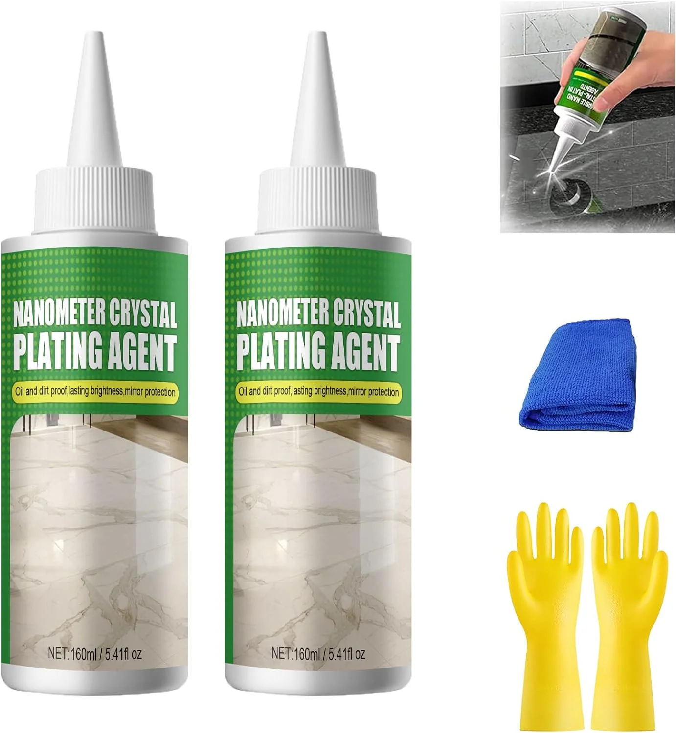ماده جدید نانو کریستال پوشش سنگ 2024، ماده نانو کریستال پوشش مرمر، پوشش نانوکریستال های سنگ، ماده پوشش کریستال سنگ، ماده پوشش نانو کریستال برای آشپزخانه خانگی (2 عدد - 160 میلی لیتر)