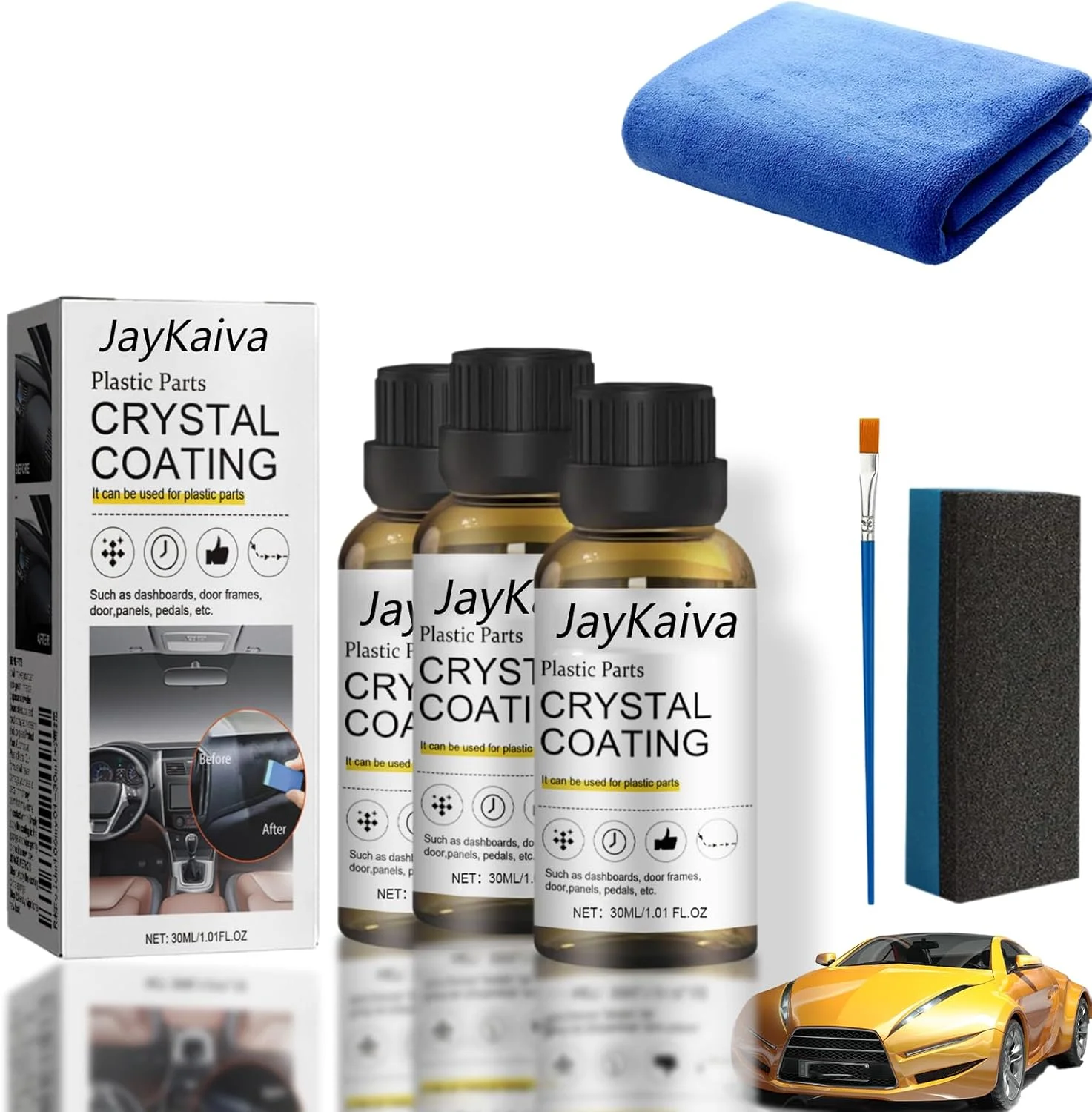 پوشش کریستالی برای قطعات پلاستیکی خودرو، پوشش کریستالی مشکی برای قطعات پلاستیکی خودرو، پوشش کریستالی برای قطعات پلاستیکی خودرو (3 عدد)