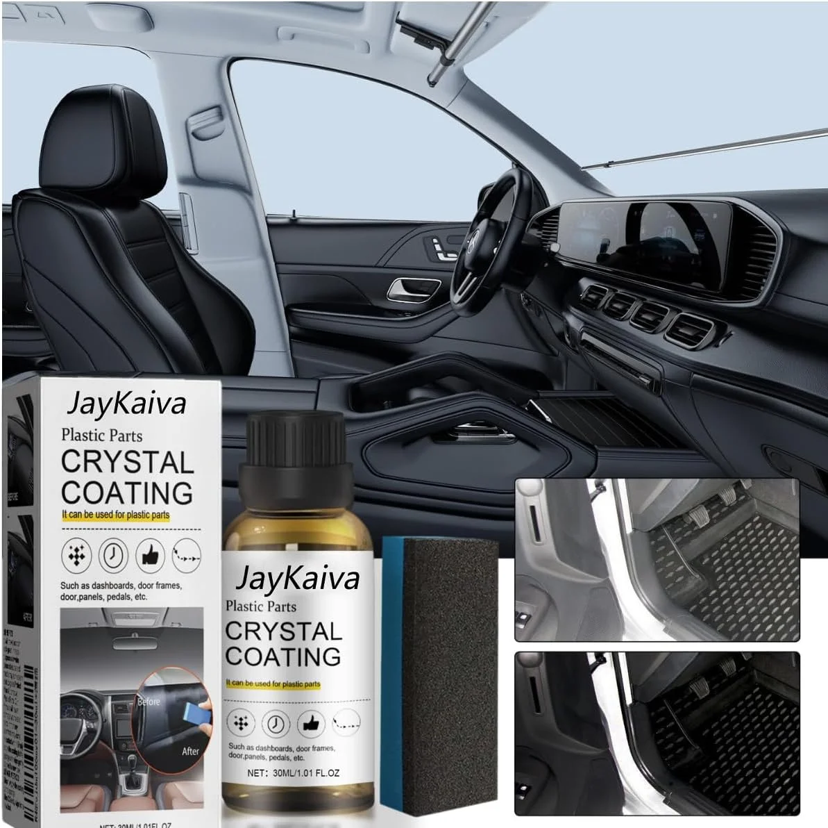 پوشش کریستالی برای قطعات پلاستیکی خودرو، پوشش کریستالی مشکی برای قطعات پلاستیکی خودرو، پوشش کریستالی برای قطعات پلاستیکی خودرو (3 عدد)