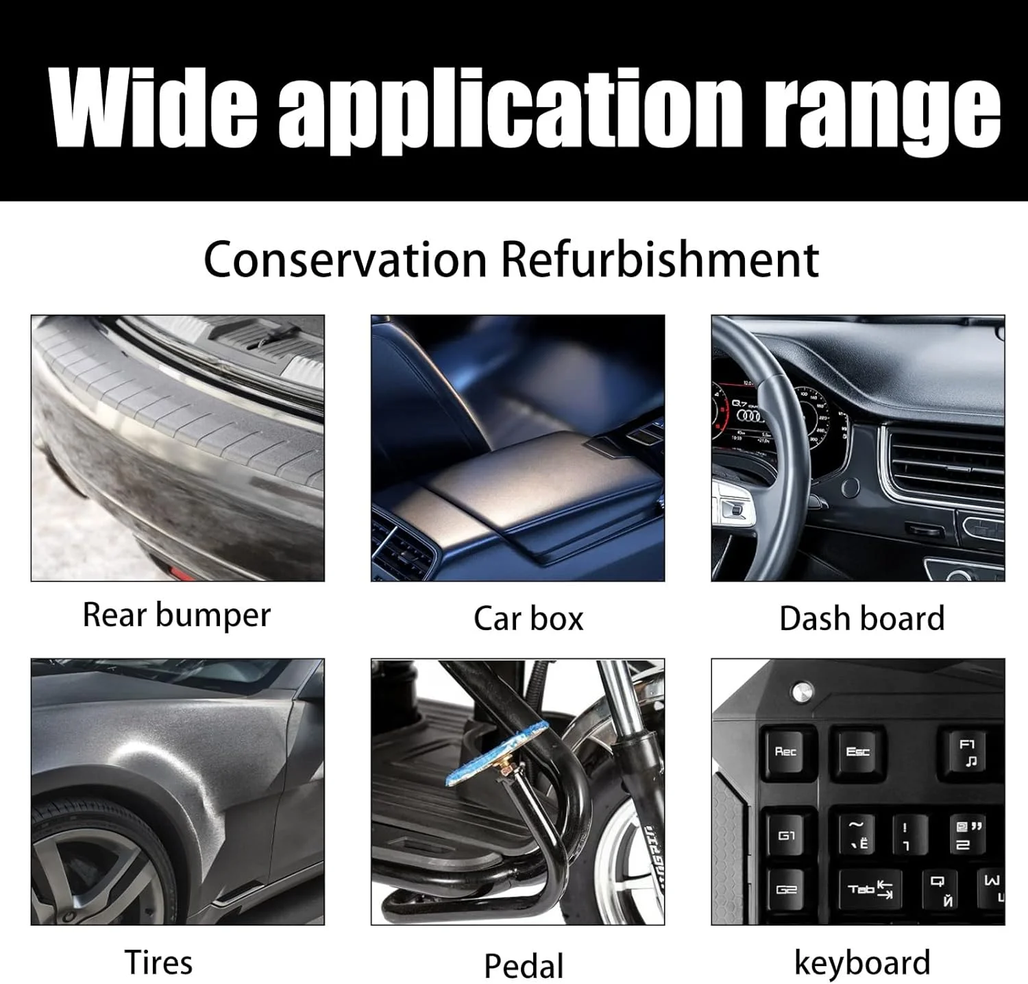 پوشش کریستالی برای قطعات پلاستیکی خودرو، پوشش کریستالی مشکی برای قطعات پلاستیکی خودرو، پوشش کریستالی برای قطعات پلاستیکی خودرو (3 عدد)