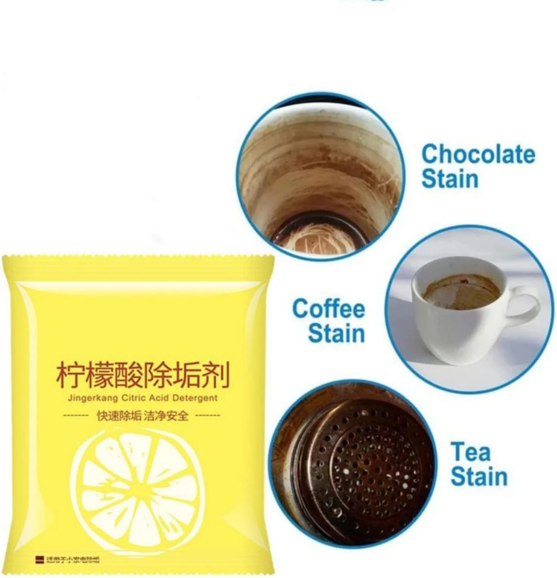 20 عدد پاک کننده اسید سیتریک، تمیز کننده ظروف داخلی، رسوب زدای قوی، گرید غذایی، پاک کننده چند منظوره خانگی، از بین برنده رسوب (10 گرمی)