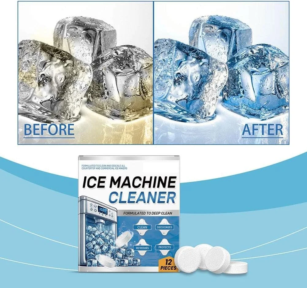 قرص جرم گیر دستگاه یخ ساز، بسته 12 عددی، رسوب زدای ایمن برای دستگاه های یخ ساز، بدون بو و موثر در نگهداری دستگاه یخ ساز قرص جرم گیر دستگاه یخ ساز، بسته 12 عددی، رسوب زدای ایمن برای دستگاه های یخ ساز، بدون بو و موثر در نگهداری دستگاه یخ ساز