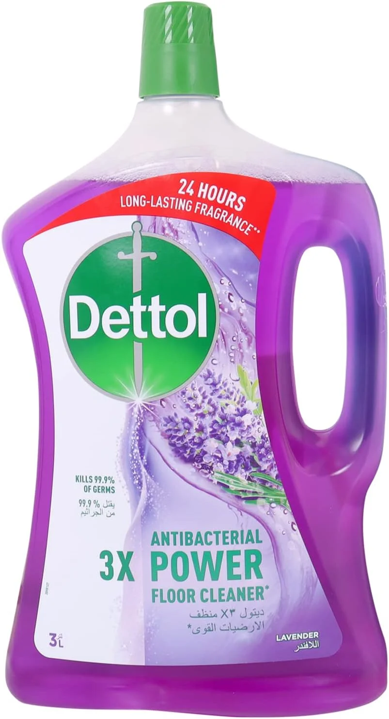 مایع ضدعفونی کننده سطوح دتول با رایحه اسطوخودوس 3 لیتر + اسپری پاک کننده چند منظوره با رایحه لیمو 500 میلی لیتر