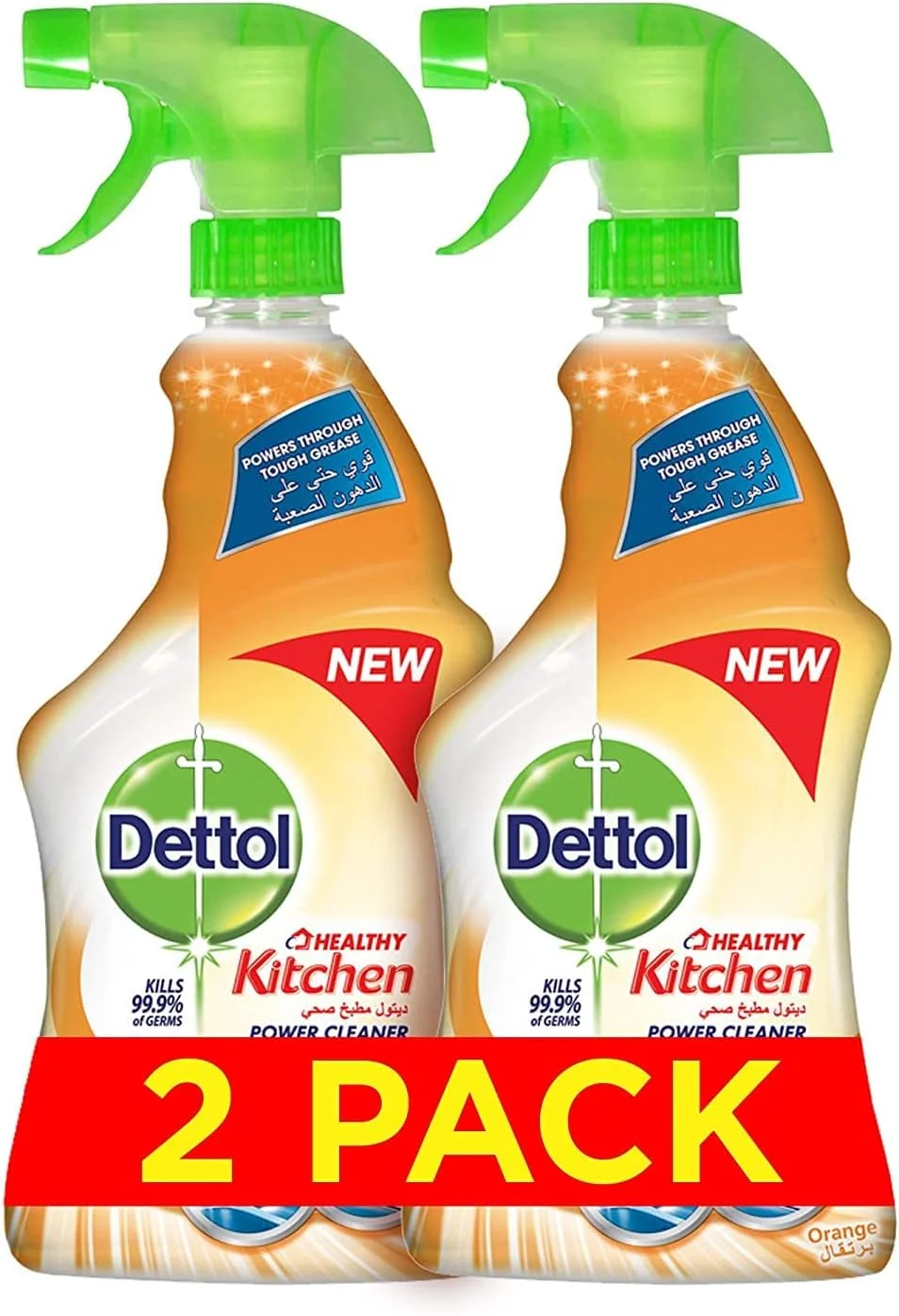 اسپری پاک کننده قوی آشپزخانه دتول با رایحه پرتقال (2 عدد 500 میلی لیتر)