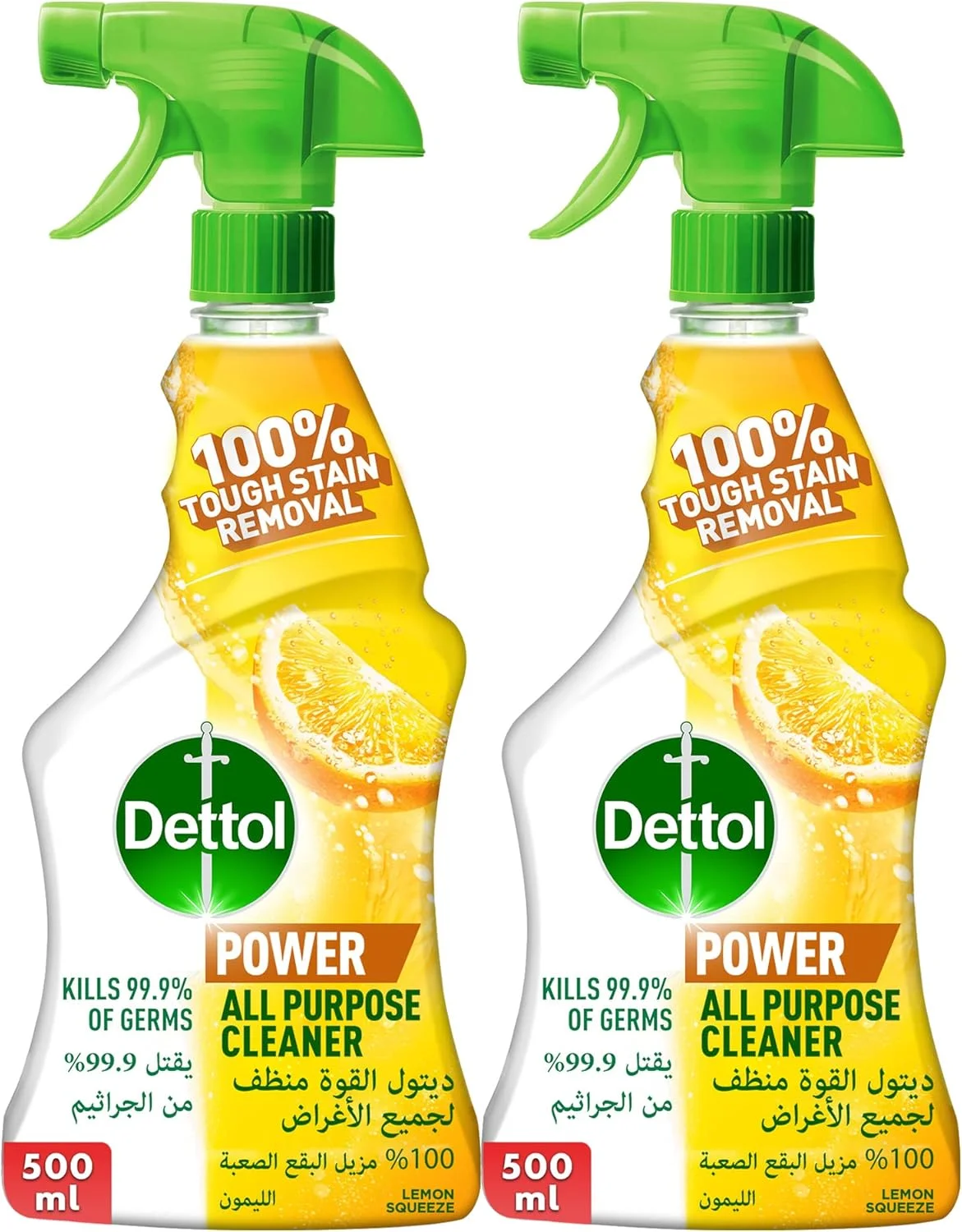 مایع تمیز کننده چند منظوره دتول با رایحه لیمو، 500 میلی لیتر (بسته 2 عددی)