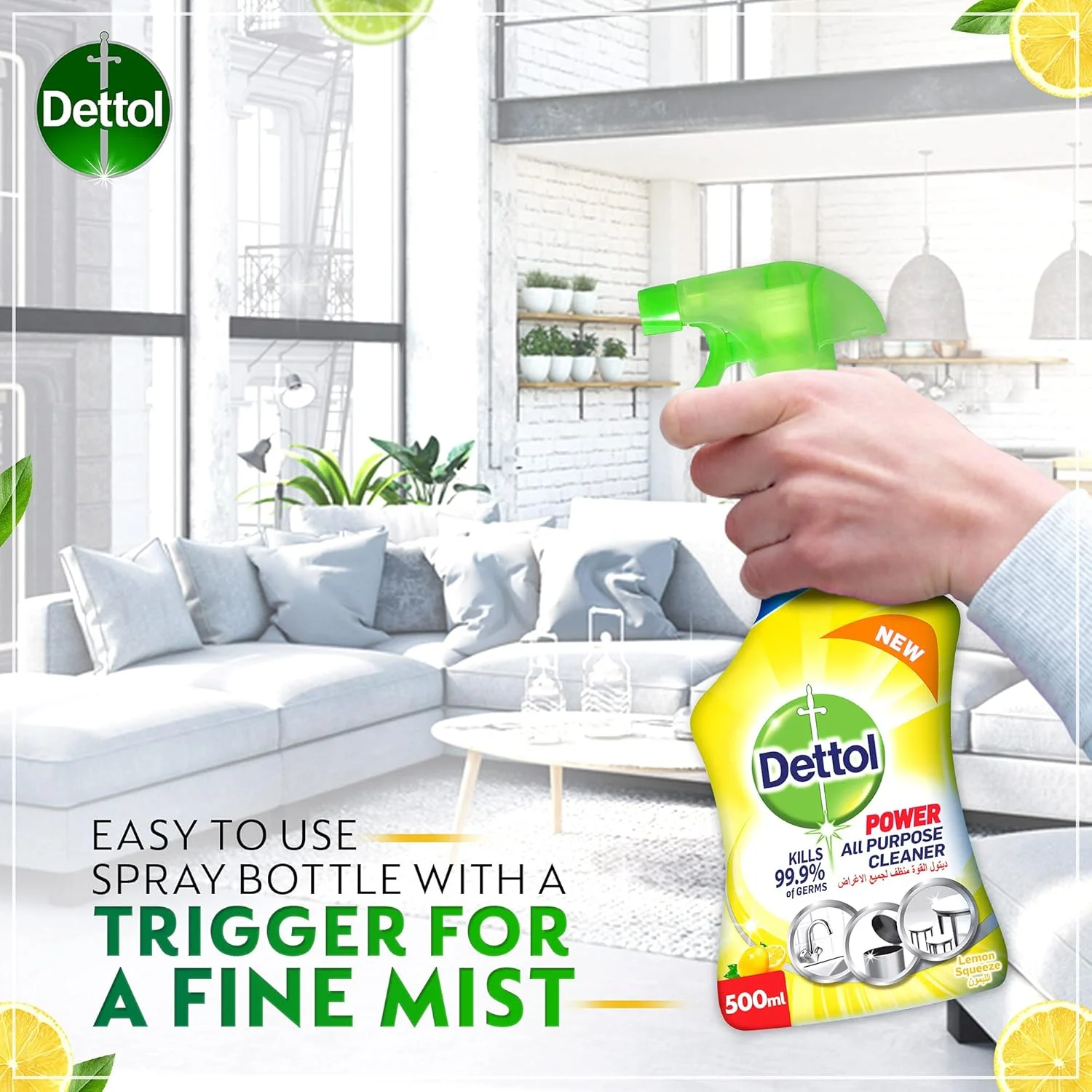 مایع تمیز کننده چند منظوره دتول با رایحه لیمو، 500 میلی لیتر (بسته 2 عددی) مایع تمیز کننده چند منظوره دتول با رایحه لیمو، 500 میلی لیتر (بسته 2 عددی)