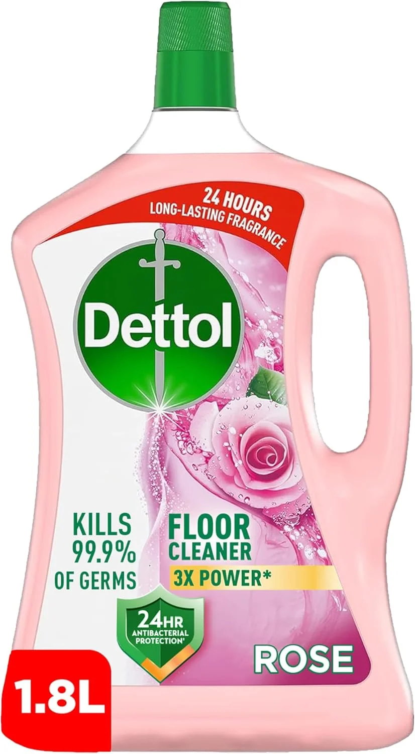 مایع ضدعفونی کننده و پاک کننده سطوح دتول با رایحه گل رز، 1.8 لیتر