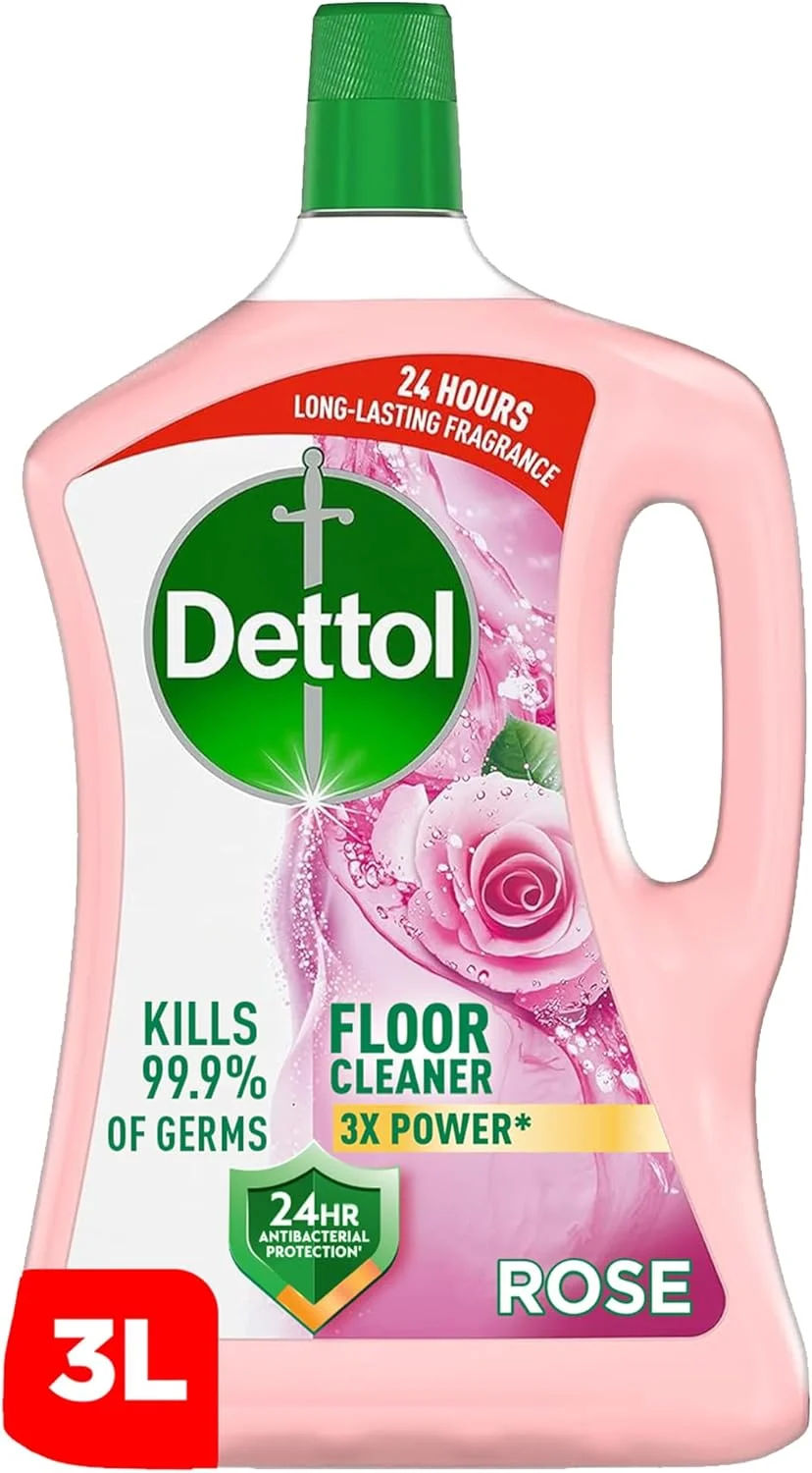 مایع ضدعفونی کننده و پاک کننده سطوح دتول با رایحه گل رز، 3 لیتر