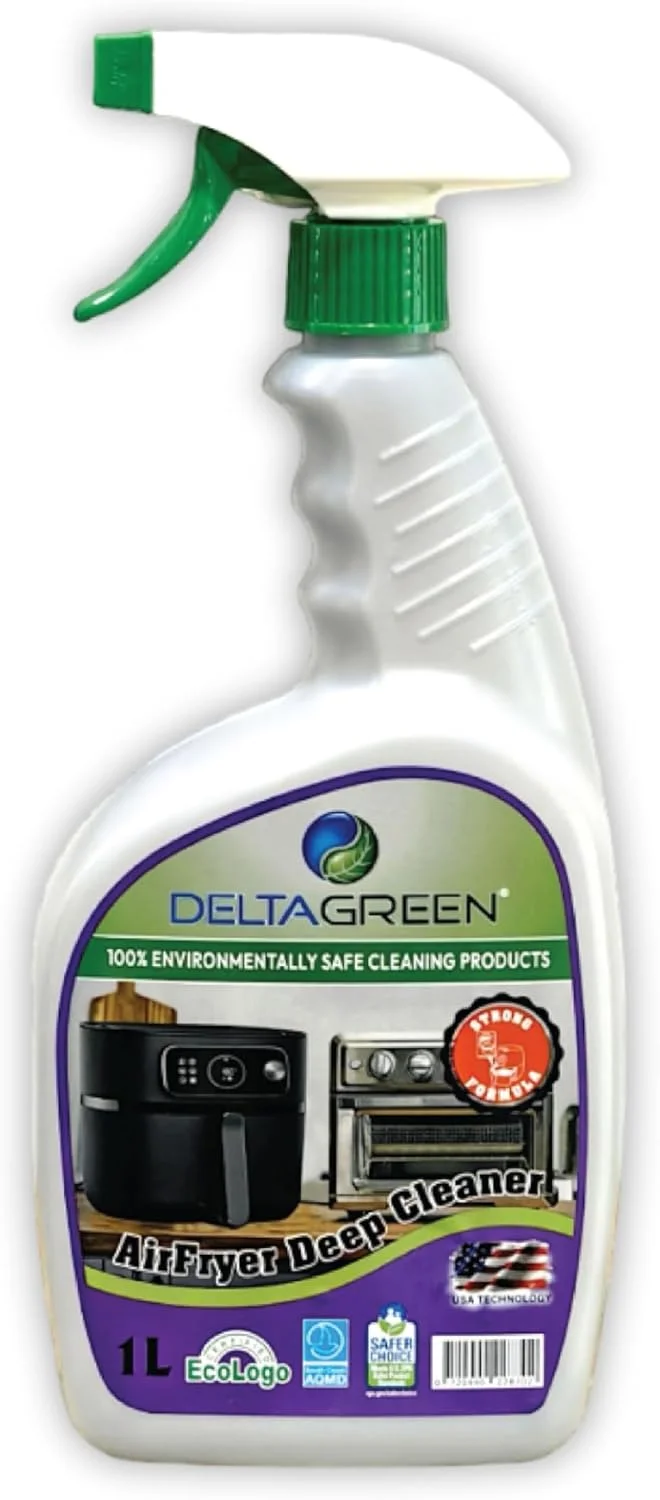 محلول تمیز کننده عمیق سرخ کن هوا DELTAGREEN حجم 1 لیتر - چربی زدا سازگار با محیط زیست برای چربی ها و بوهای سرسخت - ایمن برای لوازم خانگی