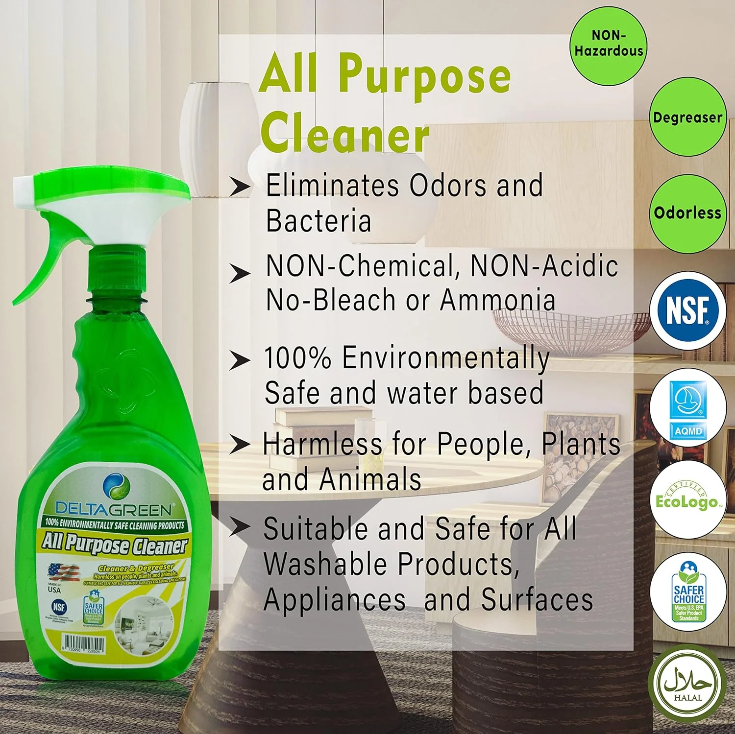 پاک کننده و چربی زدای همه منظوره دلتا گرین