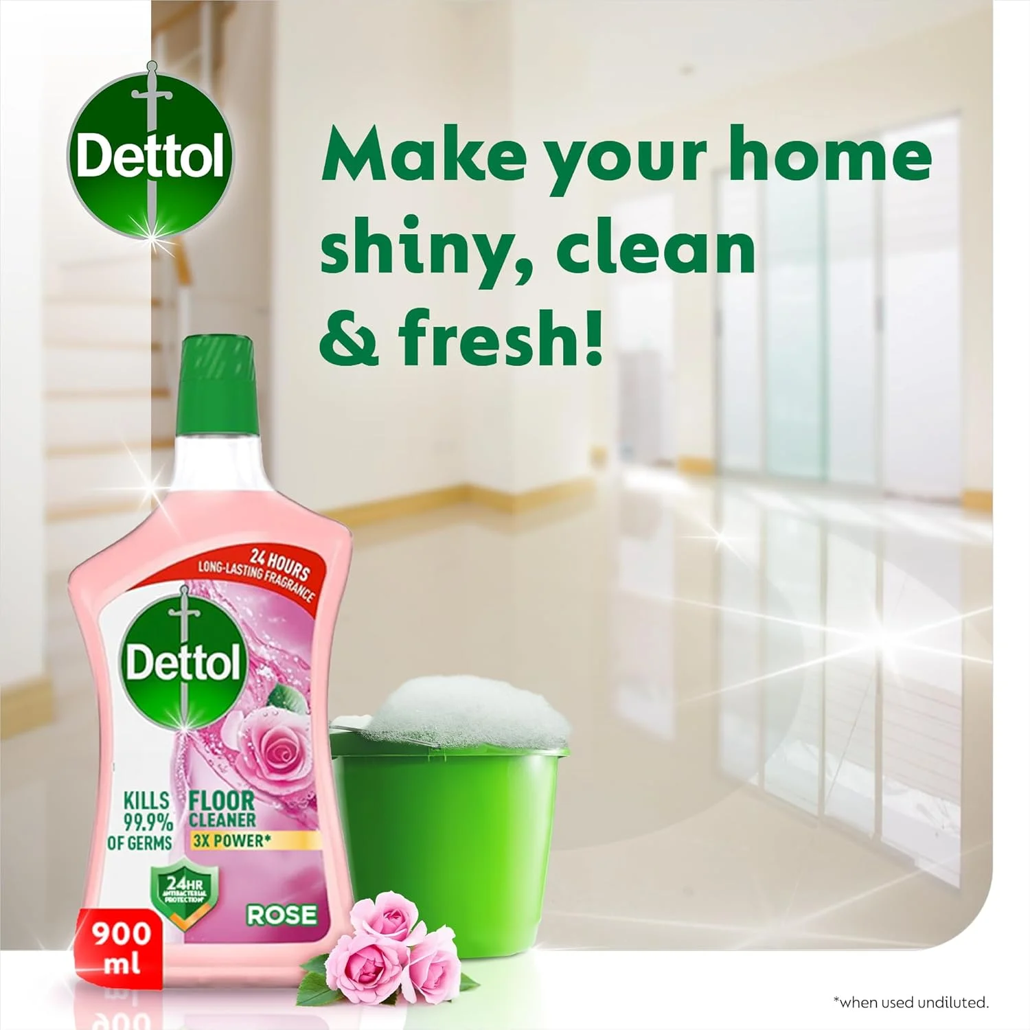 مایع ضدعفونی کننده و پاک کننده سطوح دتول با رایحه گل رز، 900 میلی لیتر