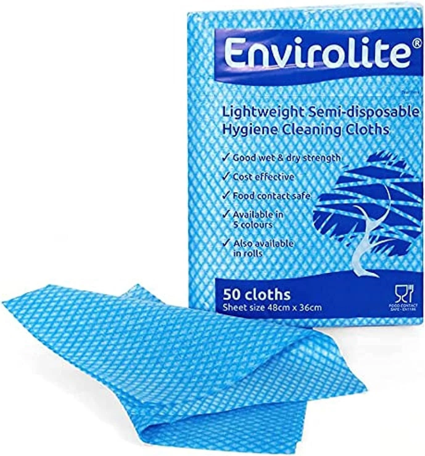 دستمال نظافت چند منظوره اکوتک UK Envirolite مدل Super J تاشده یک چهارم - بسته 50 عددی کلین کم (آبی)