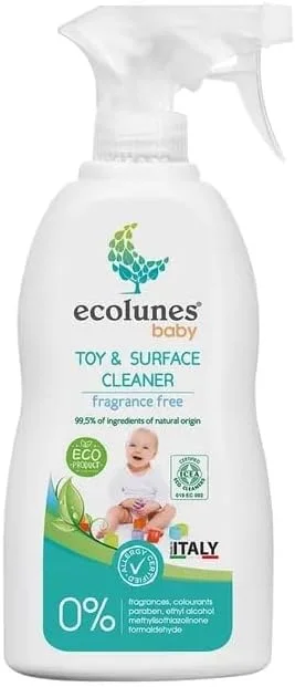 اکولونز - تمیز کننده اسباب بازی و سطوح کودک به همراه مایع شستشوی میوه و سبزیجات کودک - بدون عطر