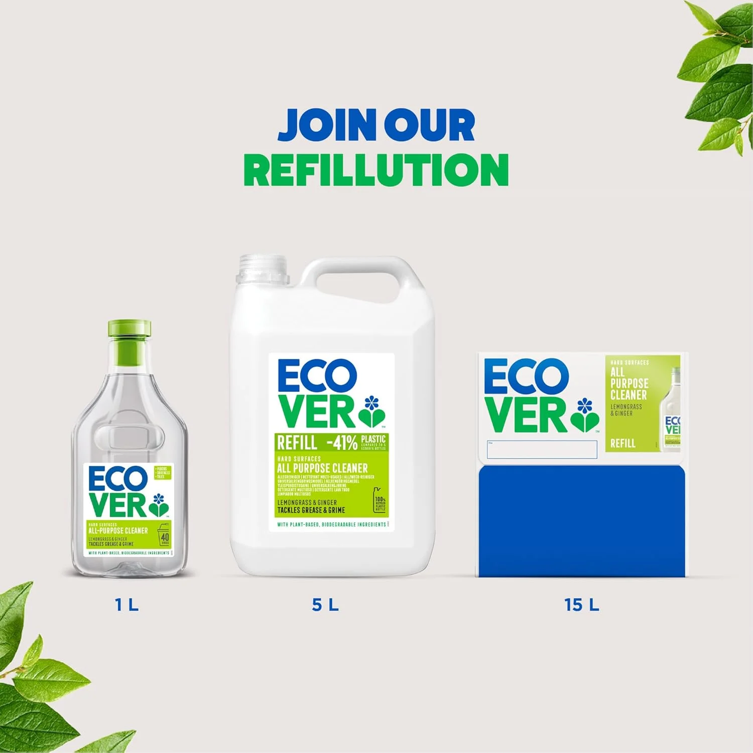 مایع تمیز کننده چند منظوره اکاور با پایه گیاهی، رایحه علف لیمو و زنجبیل، حجم 15 لیتر مایع تمیز کننده چند منظوره اکاور با پایه گیاهی، رایحه علف لیمو و زنجبیل، حجم 15 لیتر