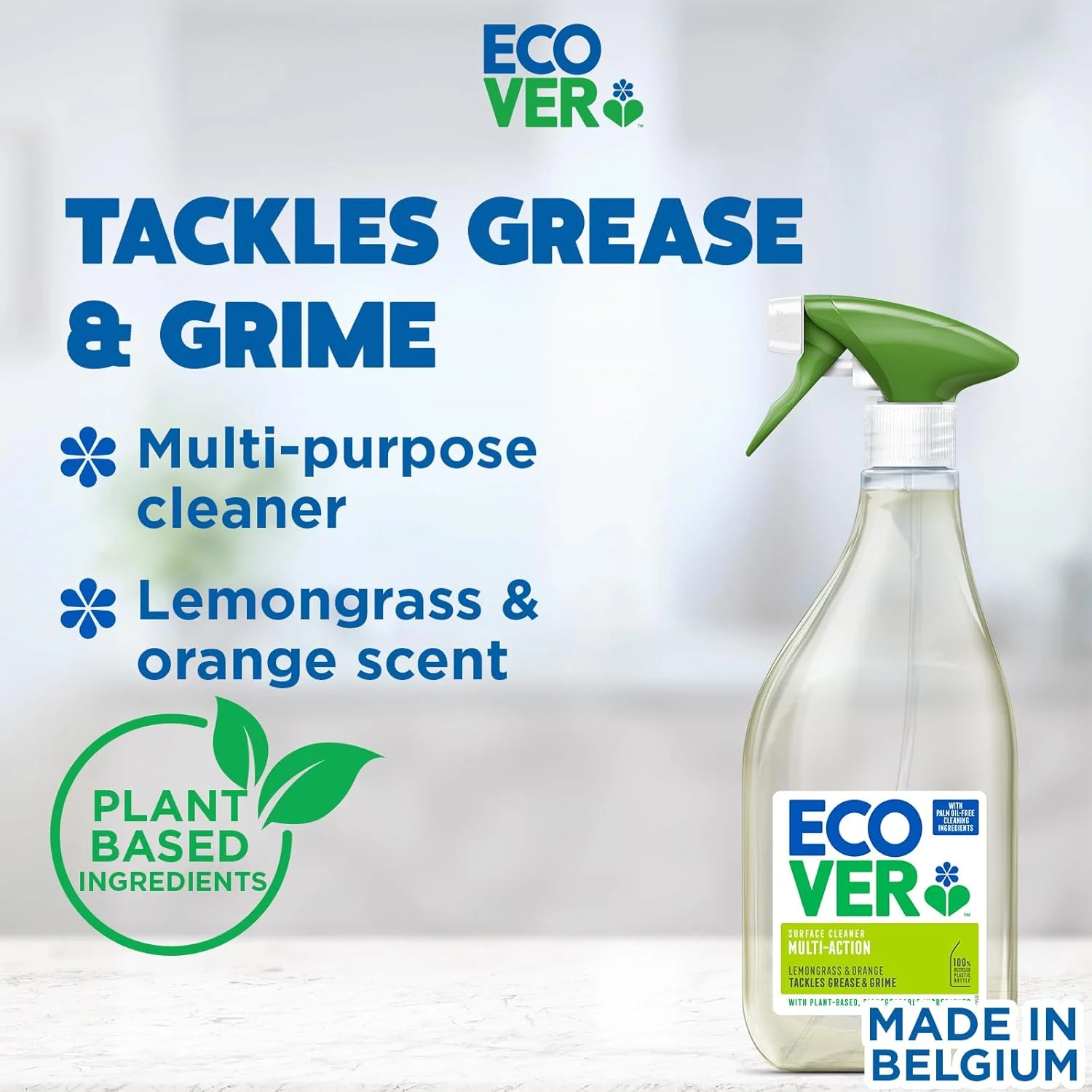 اسپری پاک کننده چند منظوره سطوح اکوور با رایحه علف لیمو و پرتقال 500 میلی لیتر