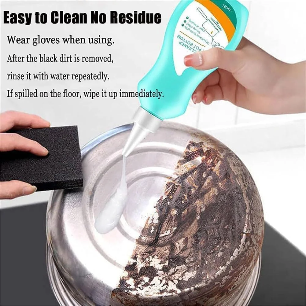 تمیز کننده قابلمه اکو اسنس، ژل تمیز کننده جادویی برای قابلمه و تابه، ژل تمیز کننده برای کف ظروف پخت و پز، ژل تمیز کننده کف قابلمه سیاه، تمیز کننده برای کف قابلمه و تابه (2 عدد)