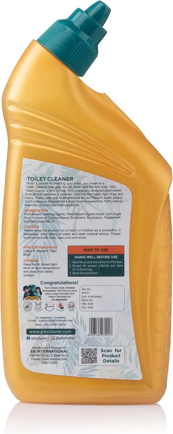 مایع پاک کننده شیرآلات و دوش گلیتز 500 میلی لیتر | سازگار با محیط زیست | تجزیه پذیر | حاوی اسانس های اسطوخودوس و شمعدانی