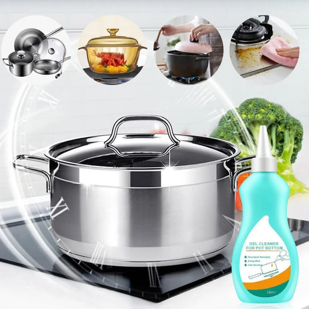 تمیز کننده قابلمه اکو اسنس، ژل تمیز کننده جادویی برای قابلمه و تابه، ژل تمیز کننده برای کف ظروف پخت و پز، ژل تمیز کننده کف قابلمه سیاه، تمیز کننده برای کف قابلمه و تابه (2 عدد)